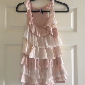 Anthropologie Blush Pink Ruffled Tank